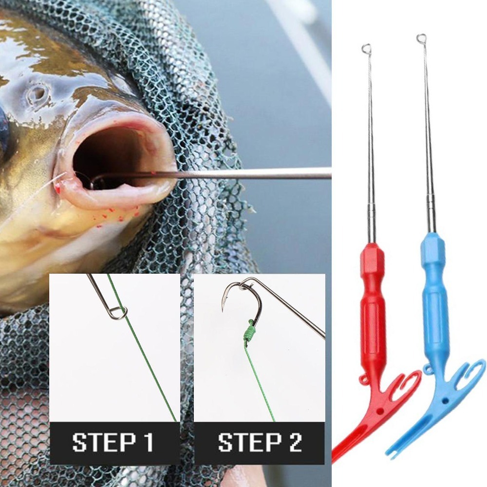 Fishing Hook Remover - 3 in 1อุปกรณ์จับยึดเบ็ดตกปลาเครื่องมือผูกอุปกรณ์กำจัดเหล็กเครื่องมือปมเล็บบิน