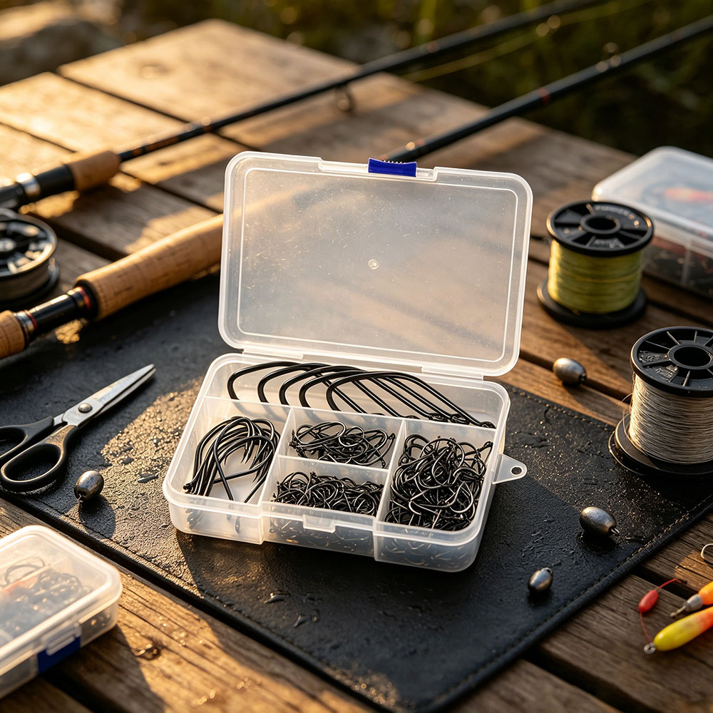 ชุดเบ็ดตกปลาแบบมีเงี่ยง 200 ชิ - Fishing Hook Size บทวิจารณ์และราคา